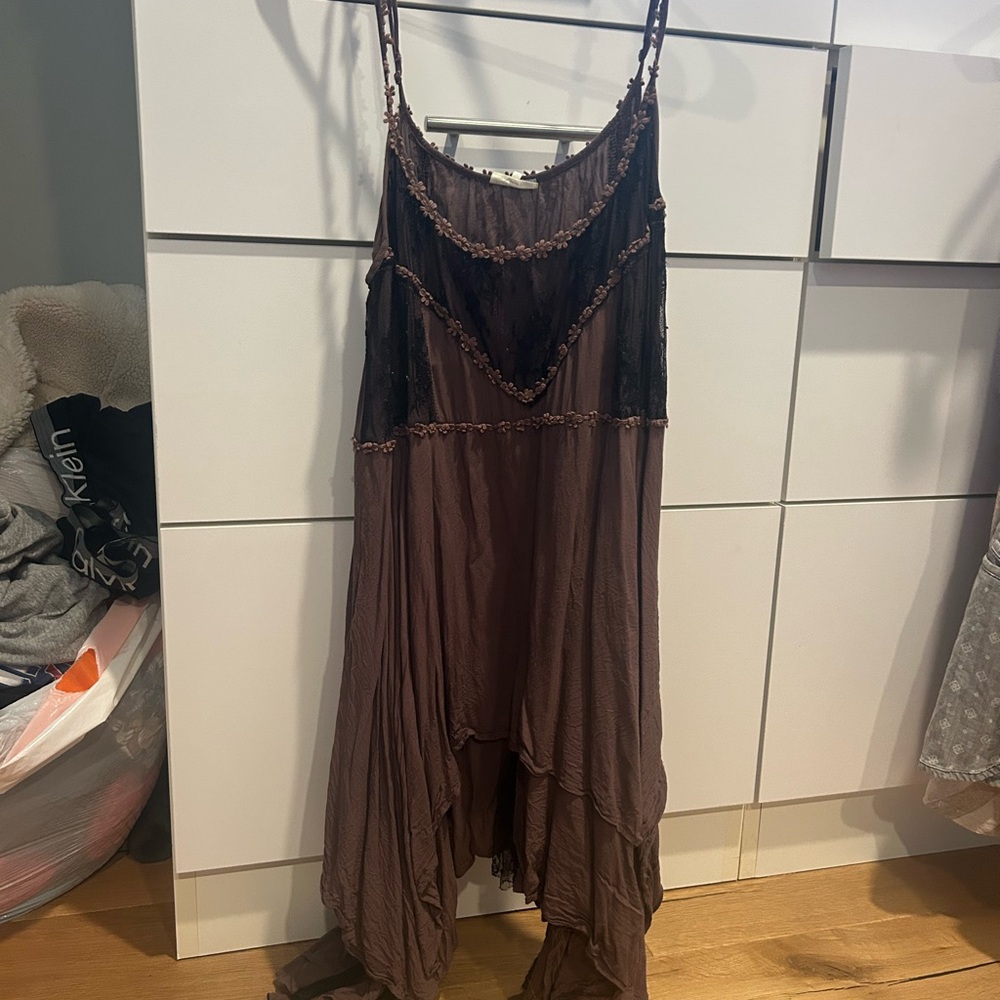 Free People brown and black swim coverup size medium